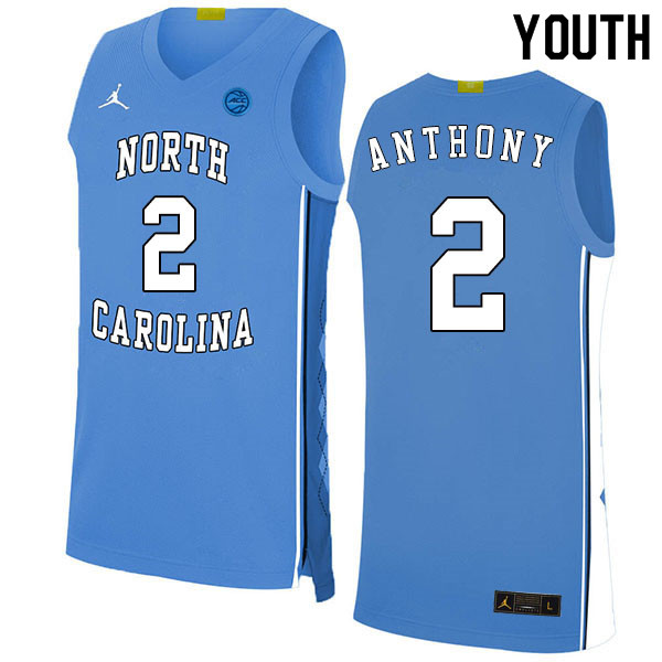 2020 Youth #2 Cole Anthony North Carolina Tar Heels College Basketball Jerseys Sale-Blue